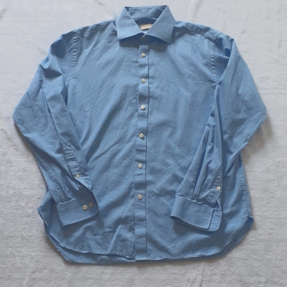 MICHAEL Michael Kors Other - MICHAEL KORS Men's Blue Slim Fit Long Sleeve Button Down Dress Shirt Large Solid